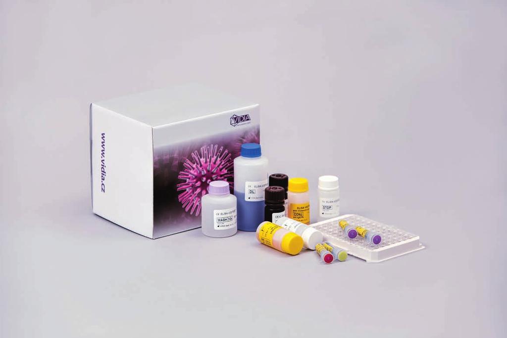 Vimentin Souprava ELISA-VIDITEST anti-vimentin IgG je určena pro kvalitativní detekci IgG protilátek proti vimentinu v lidských sérech.