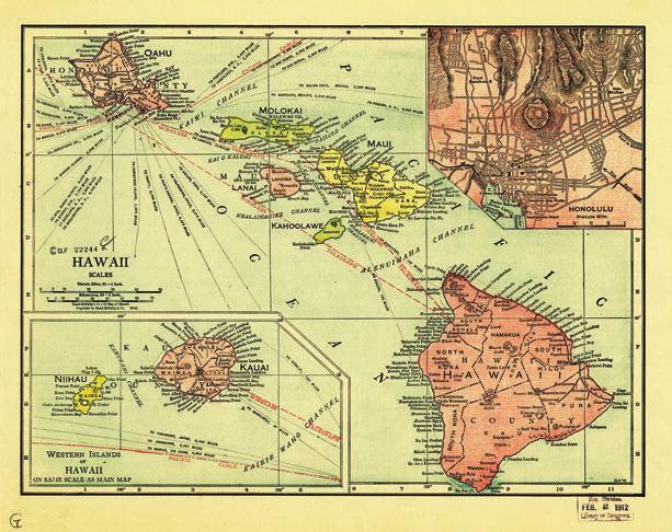 Credit: Library of Congress, Geography and Map Division. oceá nem zaplaveny. A naopak, při poklesu hladiny Tichého oceánu se například Maui, Lanai a Molokai spojily v jediný velký ostrov.