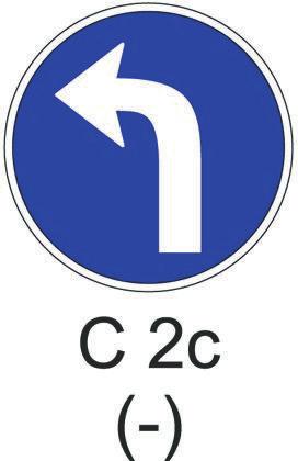 C 2b), která přikazuje jízdu směrem, kterým šipka ukazuje,