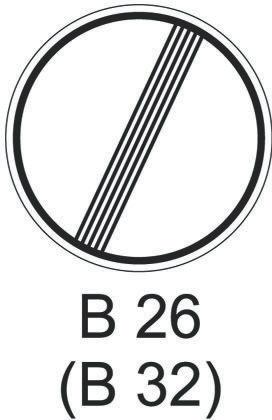 B 26), která ukončuje platnost všech značek