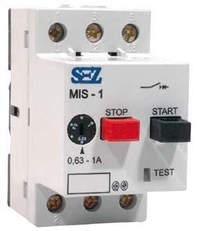 Motorové jističe MIS Typ Rozsah nastavení MIS 0,16 MIS/700001 0,1 0,16 1,9 MIS 0,25 MIS/700002 0,16 0,25 2,6 MIS 0,4 MIS/700004 0,25 0,4 4,4 MIS 0,63 MIS/700006 0,4 0,63 8 MIS 1 MIS/700010 0,63 1 11