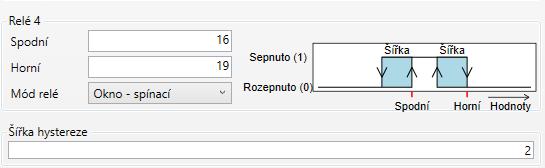 e) okno spínací 1 D H Hodnoty f) okno rozpínací 1 D H Hodnoty Obr. 1 Provozní režimy relé DŮLEŽITÉ! : u režimu okno spínací a okno rozpínací se pod posledním relé ( viz.