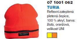 TURIA -reflexní zateplená pletená čepice, 100% akryl, žlutá o oranžová, velikost UNI 65 Kč bez DPH / 2,55