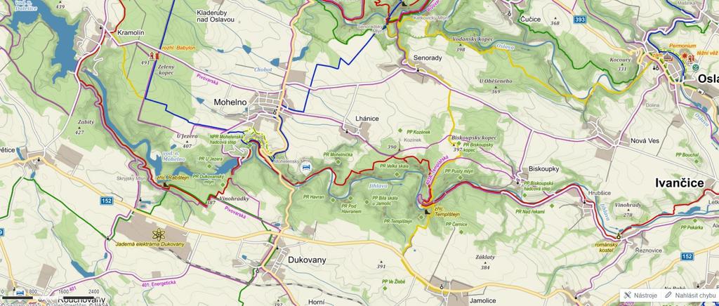 Tritium a okolí přehradní nádrže Mohelno Přehradní nádrž Mohelno a navazující řeka Jihlava (hluboké údolí končí až u města Ivančice) se nacházejí v poměrně hlubokém údolí se strmými svahy a proto i s