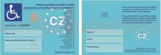 Poznámka: Označení vozidla přepravujícího osobu těžce pohybově postiženou bylo zrušeno vyhláškou č. 290/2011 Sb.