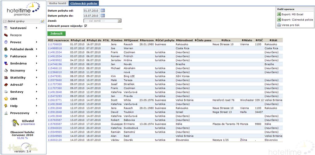 Obrázek 91 - Cizinecká policie Datum pobyty od / Datum pobytu do Slouží k vložení dat ve formátu dd.mm.rrrr nebo vybrání z kalendáře.