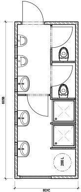 V blízkosti šaten a kanceláří jsou umístěny dva mobilní sanitární kontejnery o rozměru 6 x 2,5 x 2,8 m. Jeden je určen pro pracovníky a druhý pro vedení stavby, subdodavatele a návštěvy.