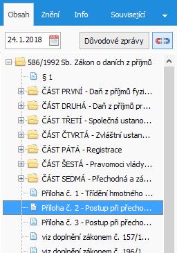 Doplňující panel / karta Obsah Karta Obsah je společná pro všechny datové zdroje.
