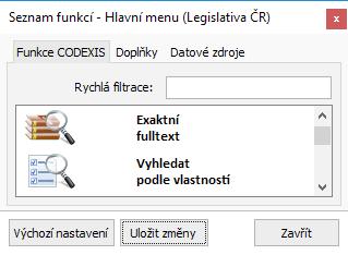 2.3 Nabídka datových zdrojů a doplńků V záhlaví hlavního okna programu se nachází panel Rychlého přístupu. Tento panel lze doplňovat o další funkce.