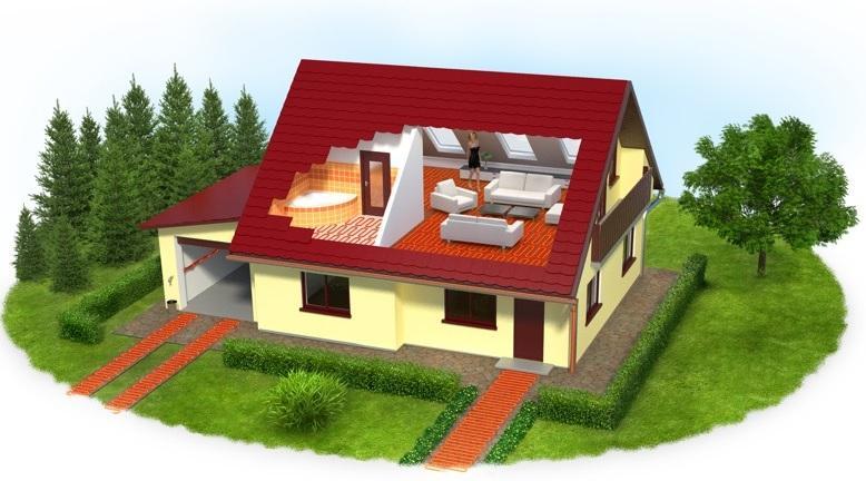 Inteligentní podlahové vytápění Hlavní vytápění Doplňkové vytápění Temperace Ochranné systémy pomocí topných kabelů Ochrana vjezdů do garáží a chodníků před ledovkou.