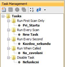 Task management Programovatelné automaty Productivity V této části si popíšeme funkci Task Management. Jedná se o další funkci pro správu programu. Naleznete ji v levé části dole.