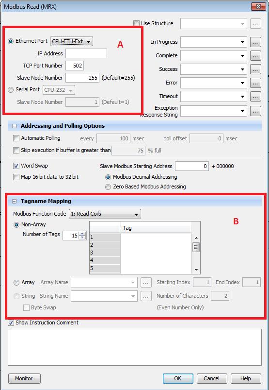 MWX Modbus Write Tato instrukce slouží k zápisu do připojeného zařízení pomocí Modbus protokolu. Tato instrukce je určena jak pro Modbus TCP, tak pro RTU.