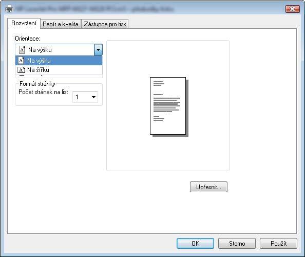 Tisk více stránek na list (Windows) 1. Vyberte ze softwarového programu možnost Tisk. 2.