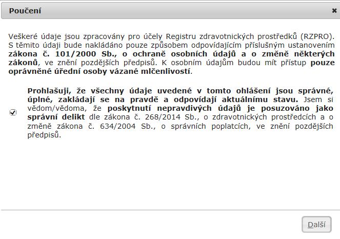 27) Následně se zobrazí okno s poučením.