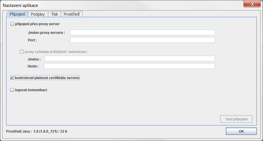 <Připojení>, nakonfigurovat přístup přes proxy server.