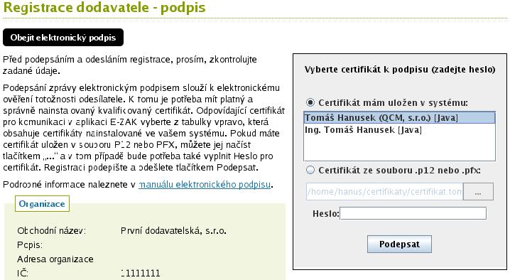 obchodním rejstříku resp. živnostenského oprávnění. Pole Popis slouží k bližší specifikaci osoby, oblastí činnosti.