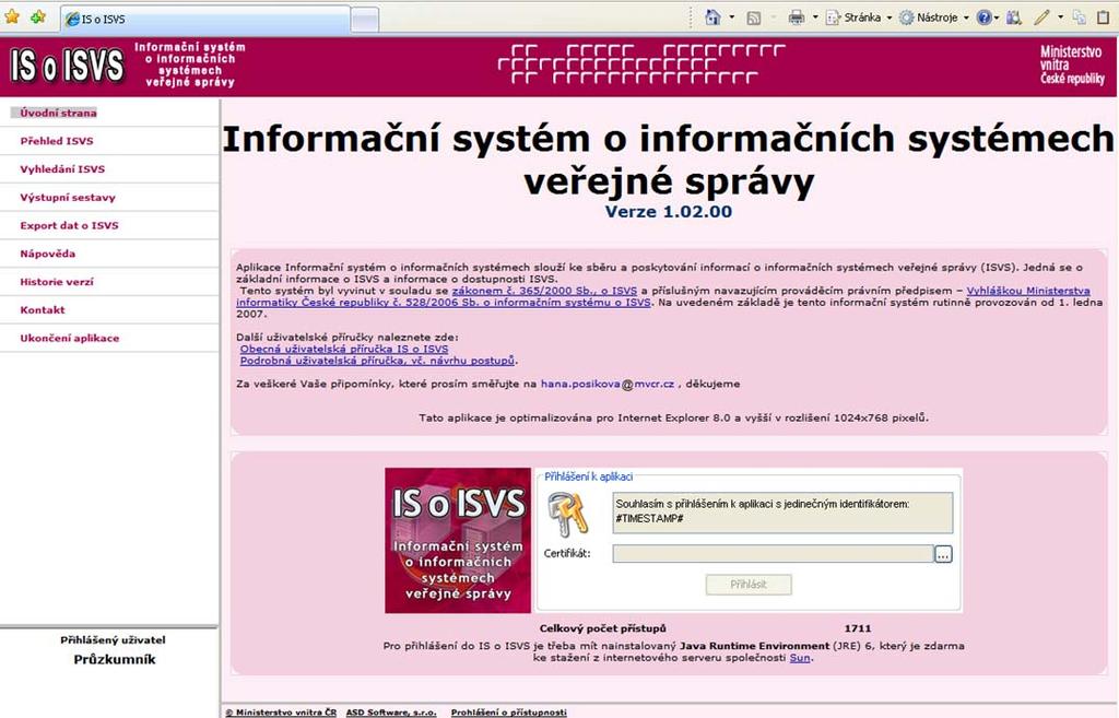 3. Přihlášení do systému Po vstupu do systému se zobrazí Úvodní strana s možností přihlášení uživatele do systému.