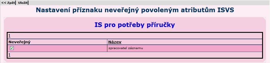 5.1.2.5 Záložka Neveřejné atributy Další ze záložek je záložka Neveřejné atributy.