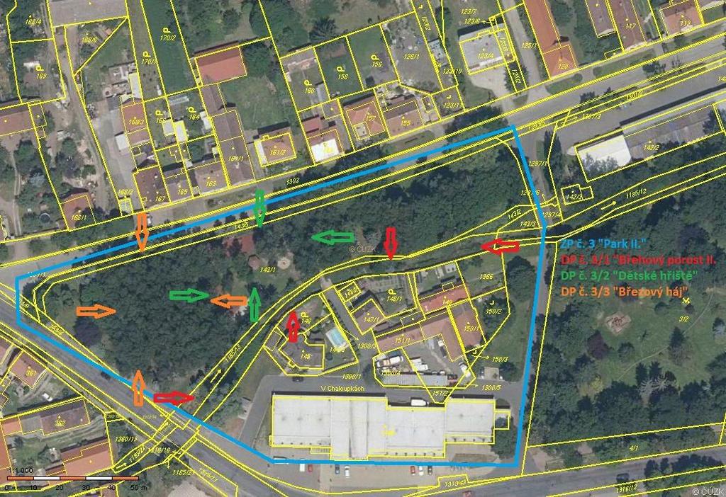 ZP č. 3 Park II. Charakteristika typu zeleně: menší veřejně přístupné parkové úpravy v zastavěném území obce Intenzitní třída údržby: stupeň 2 Průměrné nároky na péči. DP č. 3/1 Břehový porost II.