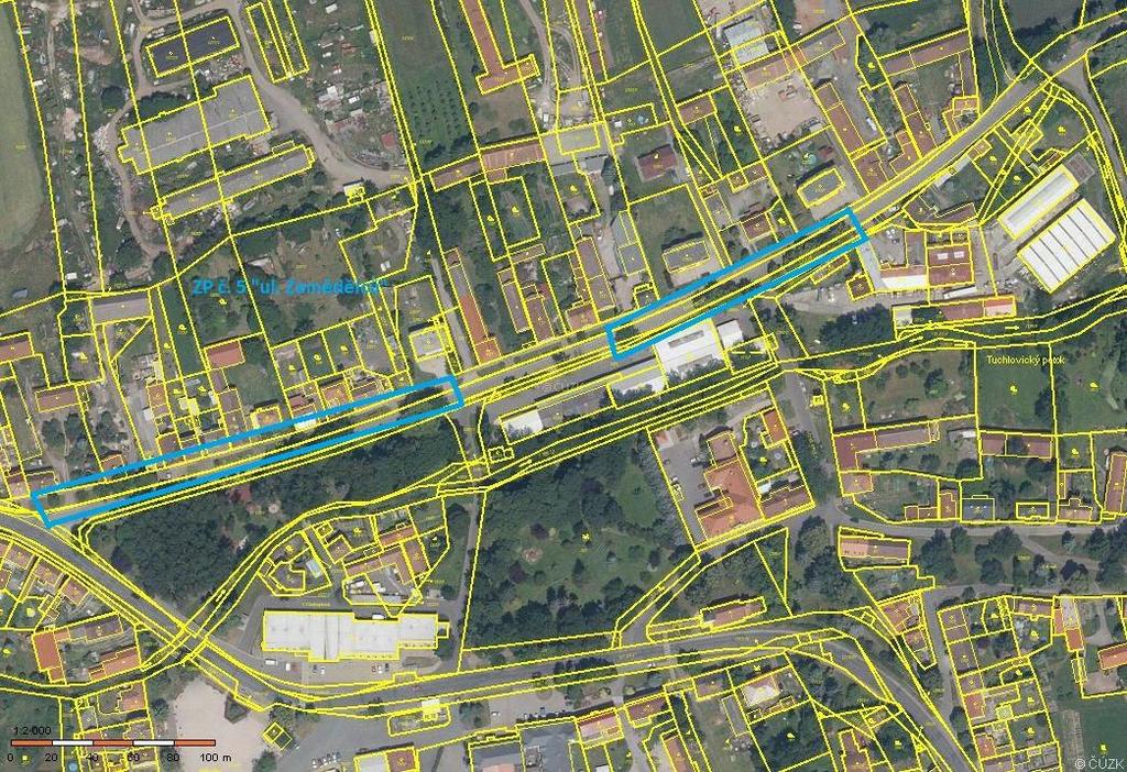 ZP č. 5 ul. Zemědělců Charakteristika typu zeleně: Zeleň v obytné zástavbě, stromořadí v ulicích.