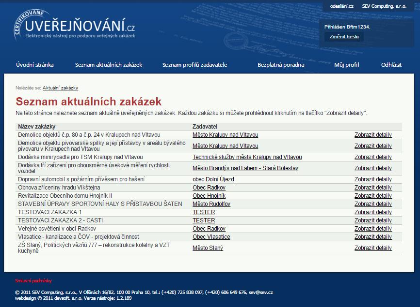 Uživatelská příručka UVEŘEJŇOVÁNÍ.CZ SEV Computing, s.r.o, V Olšinách 16/82, 100 00 Praha 10 tel.