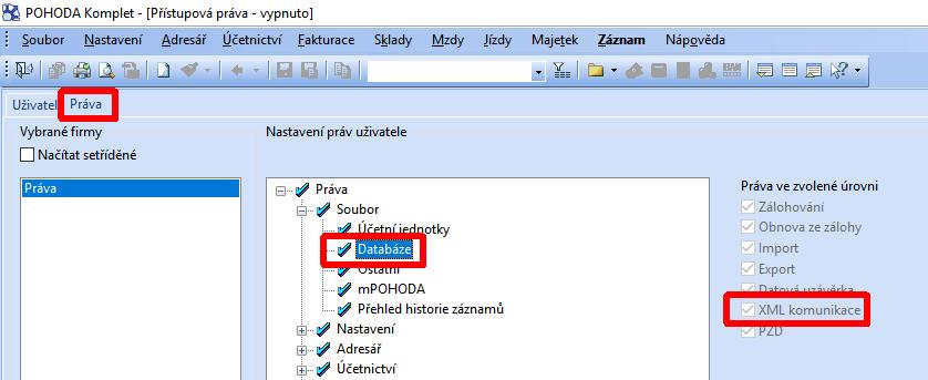 3.2.1 Nastavení uživatelských filtrů Na záložce Nastavení/Pohoda si také můžete nastavit uživatelské filtry, které jste si vytvořili v Pohodě v kroku
