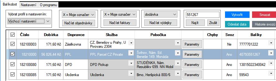 Tlačítkem Zrušit zrušíte zvýraznění řádků. 6.6 Stránkování v tabulce Pod tabulkou najdete možnost rozdělení záznamů v tabulce na jednotlivé stránky.
