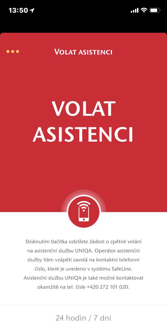 VOLAT ASISTENCI Nejdůležitější funkce systému SafeLine je aktivní asistenční služba propojená s telematickou jednotkou umístěnou ve Vašem vozidle.