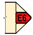 Pokud po dané pěší trase prochází i mezinárodní evropská dálková turistická cesta, je umístěn její symbol (např. E6) do barevného hrotu všech směrovek této trasy.
