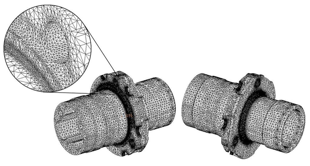 8 Výpočet sil působících na náboj a jejich simulace Všechny simulace provedeny metodou konečných prvků v programu Catia V5 s velikostí čtyřstěnové sítě 3mm a maximálním možným průnikem se sousedním