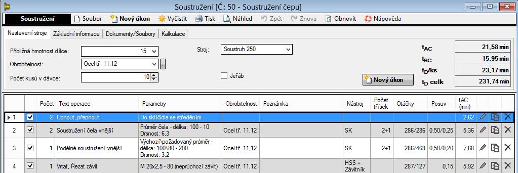 TPV calculatin 6.2.1 Uživatelská příručka 46. Panelvé hýbání - výpčet nrem sptřeby času pr panelvé hýbání 47.