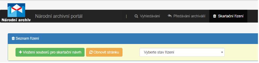 2 Příprava skartačního návrhu Tato kapitola obsahuje postup získání přílohy ke skartačnímu návrhu na základě výstupů z evidence dokumentů v essl v podobě datových balíčků SIP v souladu s 20 odst.