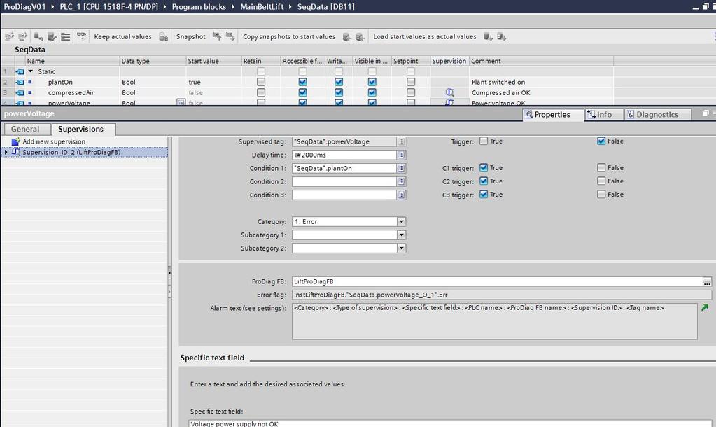 SIMATIC HMI v platformě TIA Portal Comfort panely Procesní diagnostika (ProDiag) analýza poruch výrobního procesu Sledovaná proměnná Jaký stav sledované