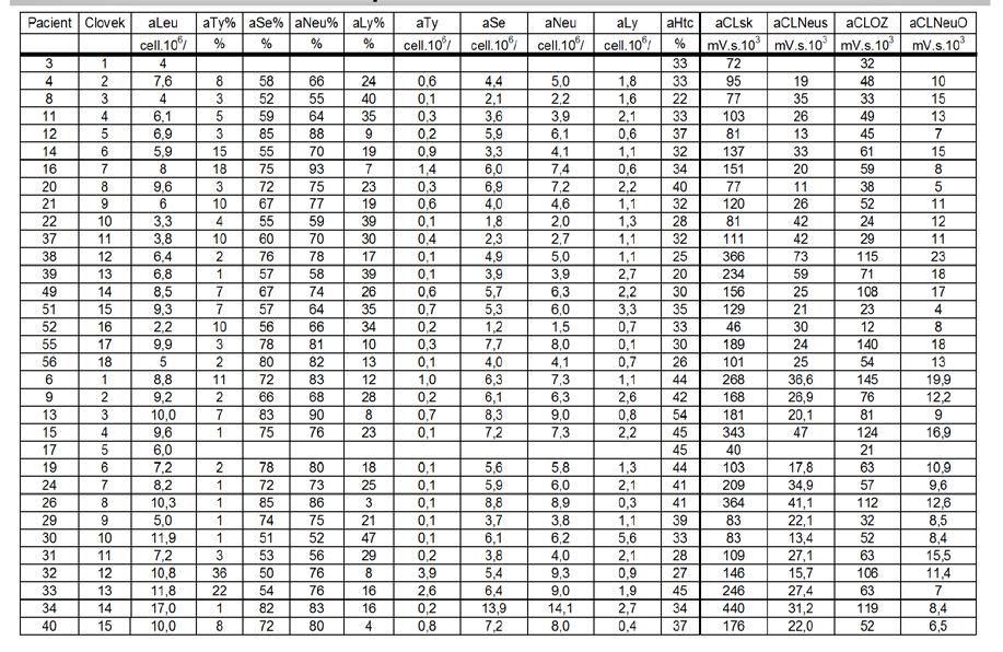 DATA ukázka uspořádání datového