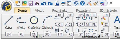 Poznámka: Některé funkce se mohou nacházet na více místech. Např. tisk, otevření, uložení, konverze souborů atd. Z tohoto důvodu se budou některé kapitoly manuálu odkazovat na jiné kapitoly. 3.2.