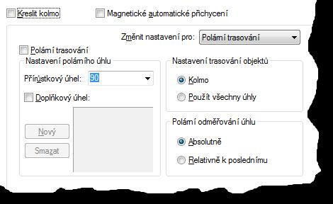 4.6.3. KOLMO Při zapnuté funkci KOLMO Vám program nedovolí kreslit v žádném jiném směru než kolmo na roviny souřadného systému (pod úhlem 90 a jeho násobky).