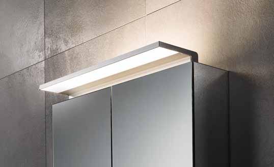 Těšte se s námi na toaletní zrcadlovou skříňku s třemi moderními světelnými zdroji LED, a se zcela novým, inteligentním otočným stmívačem.
