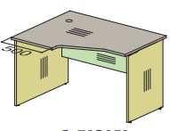 deskách. Dělicí vložka U stolů varianty Standard se počítá s průchodkou (plastová, o průměru 60 mm).
