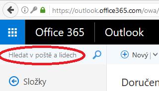 Umět v Outlooku 365 (na o365.mendelu.cz) vyhledávat e-mailové zprávy podle odesílatele, předmětu nebo textu obsahu. Řadit e-mailové zprávy podle jména, data nebo velikosti.