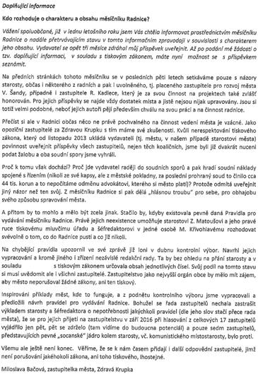 2 RADNICE města Krupky Internetové stránky města Krupka: www.krupka-mesto.