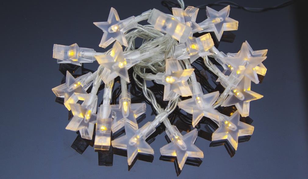 Řetěz s hvězdami 40 LED počet LED: 40 délka řetězu: 4 m funkce: navzájem