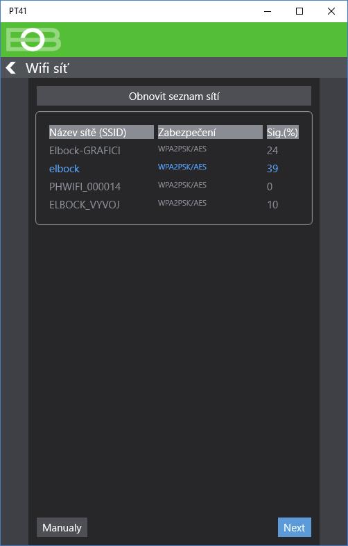 Výchozí bránu, DNS server a Port (zjistíte u Vašeho providera) 11) Klikněte na Připojit se ke zvolené síti 12) Po připojení klikněte na Získat konfi guraci
