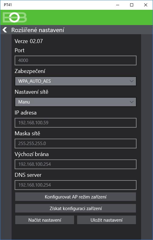 OK budete vyzvání k odpojení převodníku C Přeji si ovládat systém přes Ethernet (Manuální nastavení sítě): 6) Klikněte na Zobrazit rozšířené nastavení, vyberte