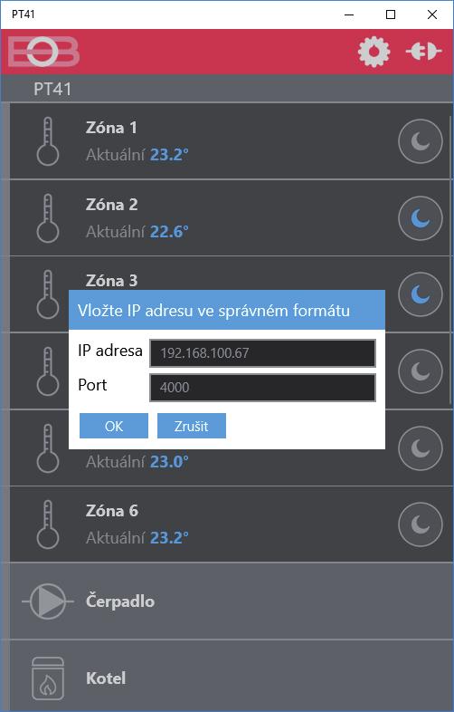sítě. Je nutné nastavit nadřazené zařízení-router, informujte se u svého poskytovatele internetu!