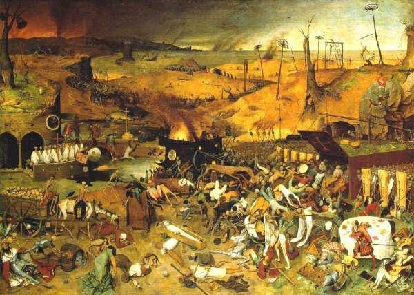 6. Pieter Brueghel starší: Triumf smrti, asi
