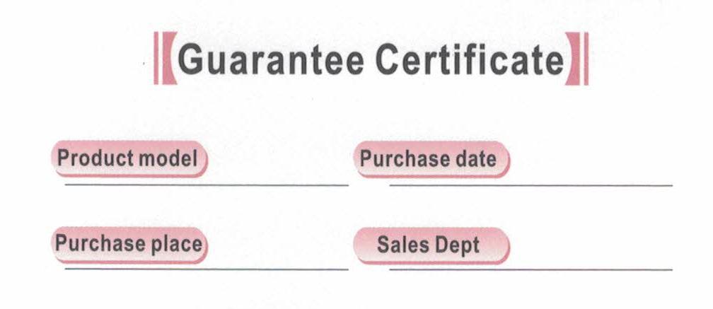 Záruka Model Datum nákupu Místo nákupu Prodejní odd. Jednoletá záruka na opravu 1. Je velmi nepravděpodobné, že by u vašeho výrobku došlo k závadě během prvních dvou let od zakoupení. 2.