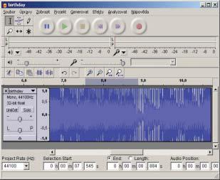 NAHRÁVÁNÍ A ZPRACOVÁNÍ ZVUKU Název: Audacity Info: http://audacity.sf.