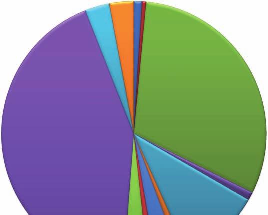 Graf 9: Přehled výnosů členěných dle zdrojů financování v roce 2015 Fondy zdravotních pojišťoven 3 % Ostatní zdroje 3 % Ministerstva 1 % Úřad vlády 0 % Podprogram č.