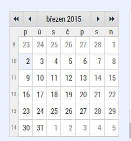 2.2. Kalendář Uživatel má možnost využít funkci kalendáře, kdy pod jednotlivé dny v kalendáři může navázat