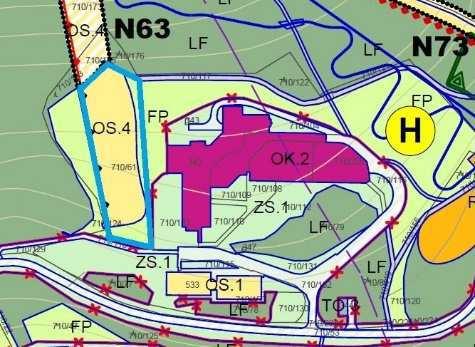 úprava tvaru a výměry plochy OK. 5 Lokalita č. 33/4 katastrální území Bedřichov v Krkonoších pozemek p. č. 710/61 stávající funkční využití OS.